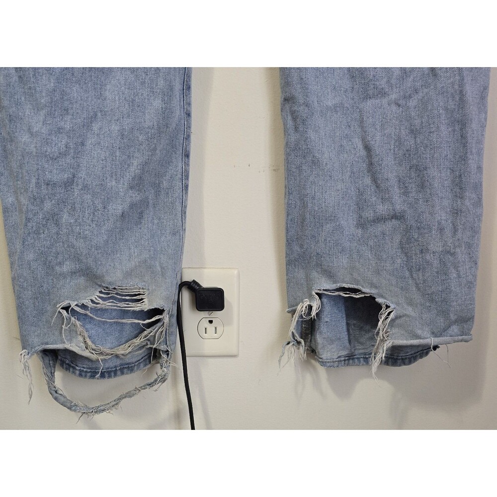 Romwe XL Graffiti Jeans Distressed Rainbow Cloud Streetwear Festival Y2K Style - Picture 6 of 16